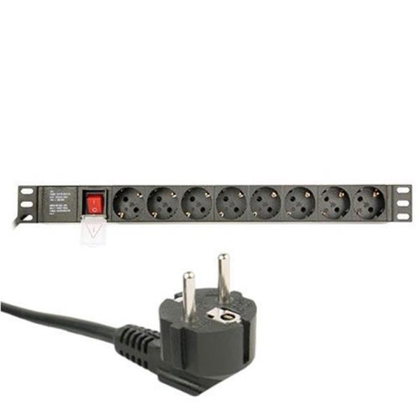 ENERGENIE POWER DISTRIBUTION UNIT PDU, 8 SCHUKO SOCKETS, 1U, 16A, 3M CABLE