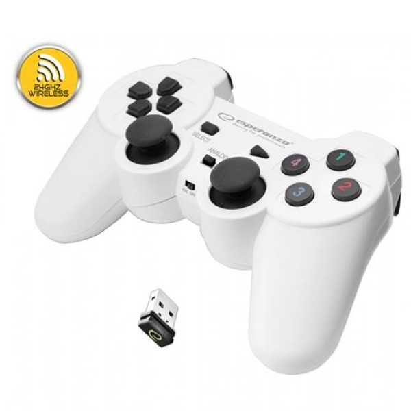 ESPERANZA WIRELESS GAMEPAD 2.4GHZ PS3/PC GLADIATOR BLACK/WHITE