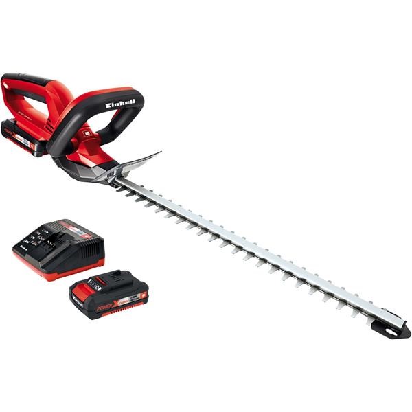 EINHELL CORDLESS HEDGE TRIMMER GE CH-1846 LI KIT RED - BLACK, 18 VOLT LI-ION BATTERY 2,0AH