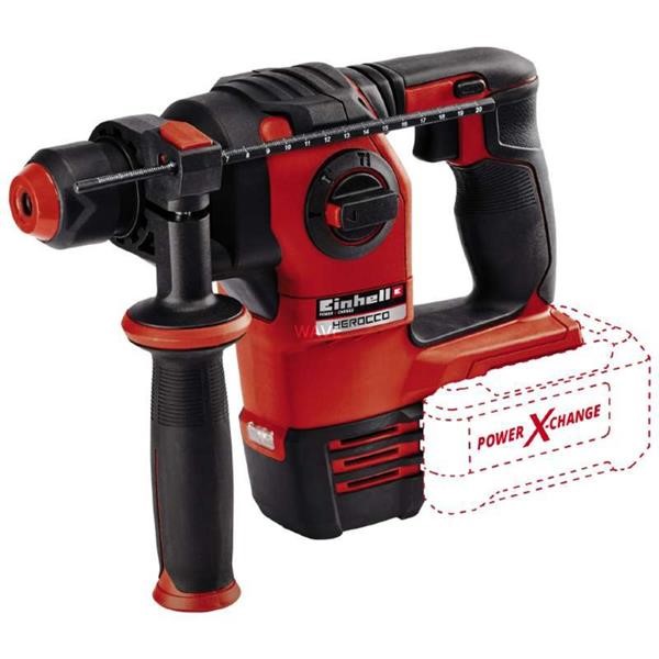 EINHELL CORDLESS HAMMER HEROCCO, 18 VOLT RED - BLACK, WITHOUT BATTERY AND CHARGER