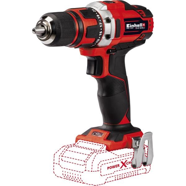 EINHELL CORDLESS DRILL TE-CD 18-40 LI SOLO RED - BLACK, WITHOUT BATTERY AND CHARGER