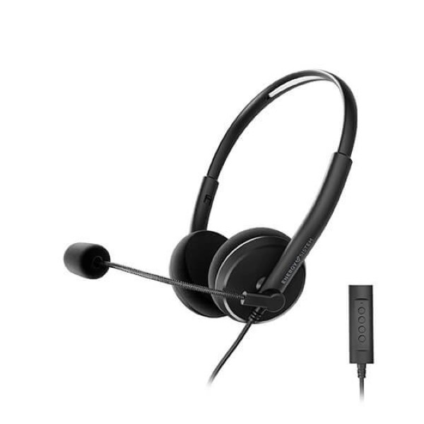 ENERGY SISTEM HEADPHONES MICRO OFFICE 2+ SUPRAURAL BLACK / 30MM / JACK 3.5 / ANTIPOP / 20HZ / USB ADAPTER 452026