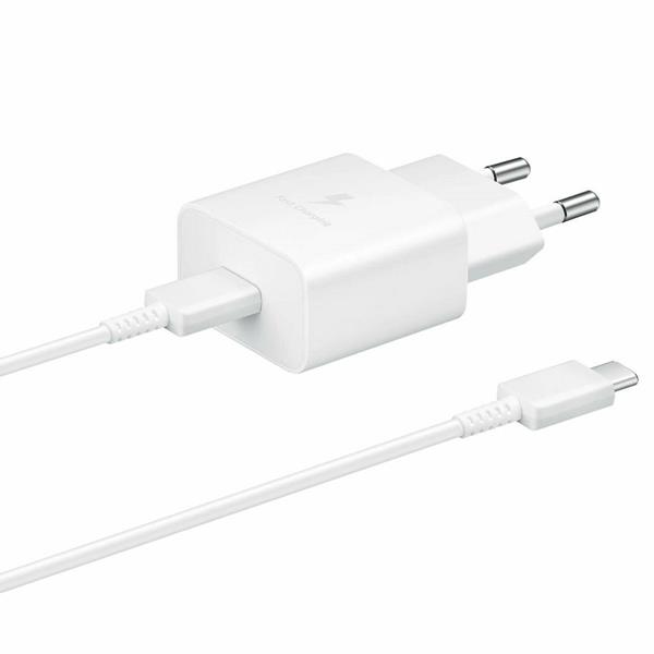 Samsung Φορτιστής με Θύρα USB-C και Καλώδιο USB-C 15W Power Delivery Λευκός  1M EP-T1510XWEGEU