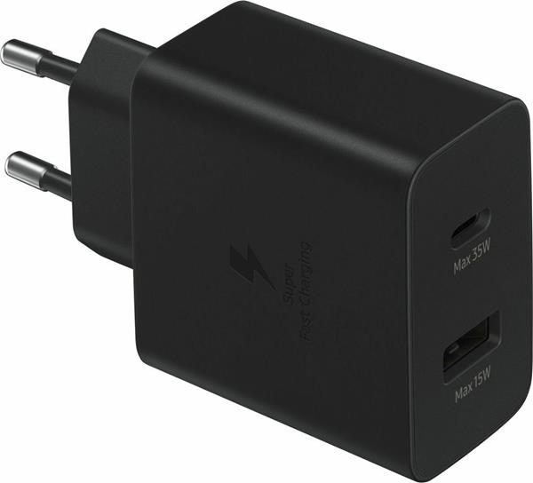 Samsung Φορτιστής Χωρίς Καλώδιο με Θύρα USB-A και Θύρα USB-C 35W Μαύρος  EP-TA220NBEGEU