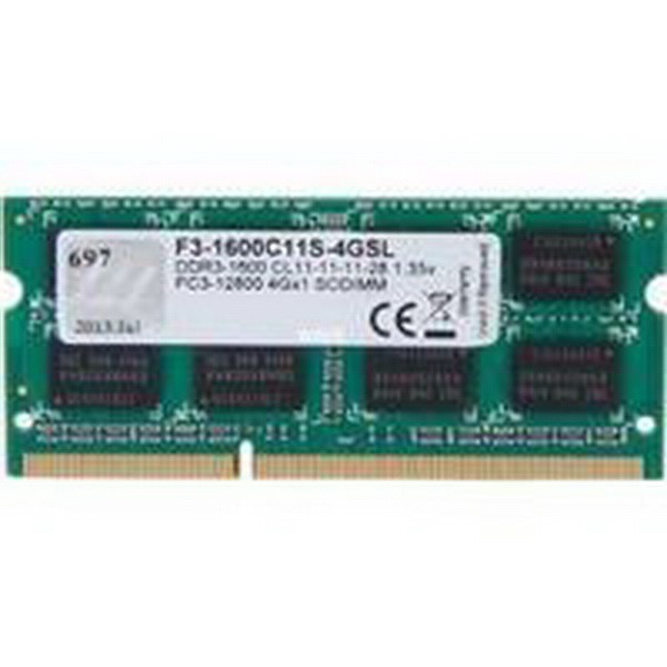 G.SKILL SO-DIMM 4GB DDR3-1600, MEMORY 4 GB CL11 11-11-28 1 PIECE F3-1600C11S-4GSL