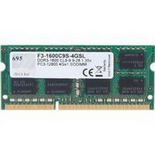 G.SKILL SO-DIMM 4GB DDR3-1600, MEMORY 4 GB CL9 9-9-28 1-PIECE F3-1600C9S 4GSL