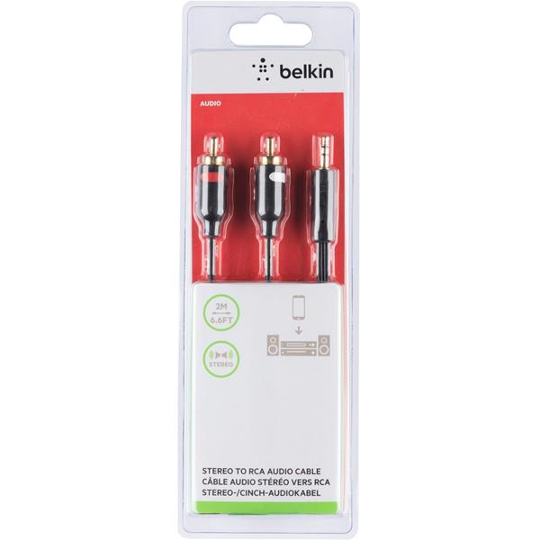 BELKIN STEREO TO RCA CABLE    2M Y-AUDIO-CABLE BLACK   F3Y116BT2M