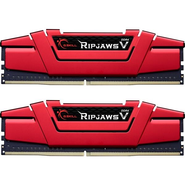 G.SKILL DIMM 16 GB DDR4-3000 KIT, RAM RED, F4-3000C16D-16GVRB, RIPJAWS V
