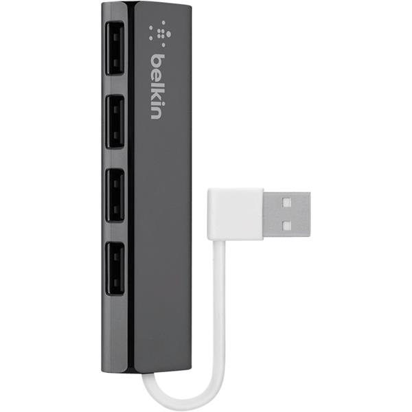 BELKIN ULTRA FLAT 4-PORT SLIM TRAVEL-HUB PASSIV BLACK F4U042BT
