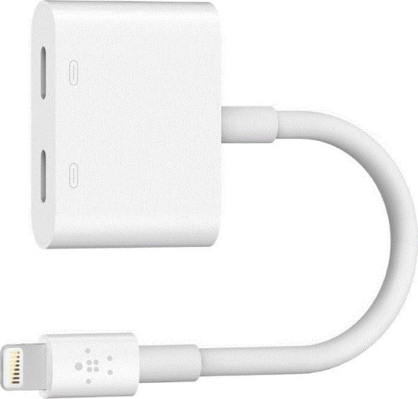 Belkin Lightning audio + Charge RockStar adapter cable 0.15m white