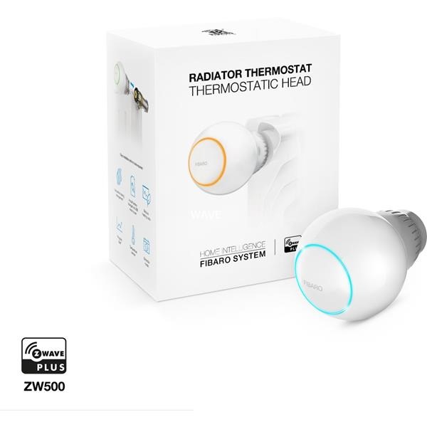 FIBARO THERMOSTAT HEATING HEATING THERMOSTAT LED RING TIMES PROGRAMMABLE, AUTOMATIC CALIBRATION, FROST PROTECTION WHITE, Z WAVE +