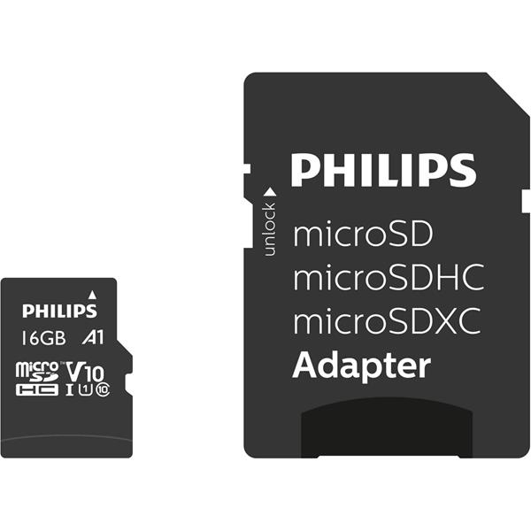 PHILIPS MICROSDHC CARD      16GB CLASS 10 UHS-I U1 INCL. ADAPTER