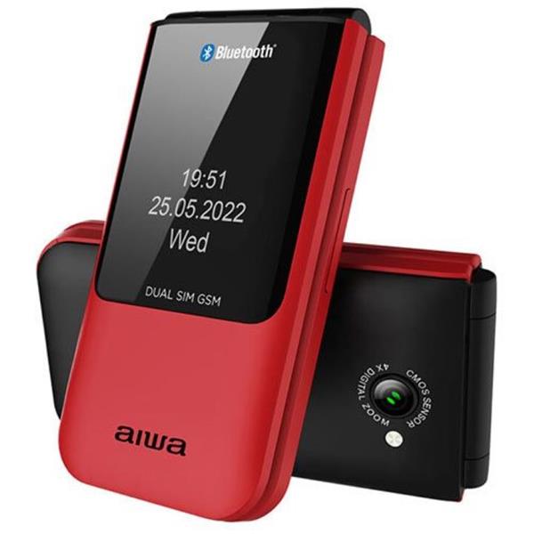 AIWA SLIM BT CLAMSHELL FLIP-STYLE DUAL SIM PHONE RED