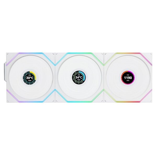 Lian Li UNI FAN TL-LCD Wireless Reverse 120 White 3pcs & controller