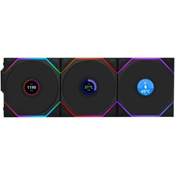 Lian Li UNI FAN TL-LCD Wireless 120 Black 3pcs & controller Case Fan