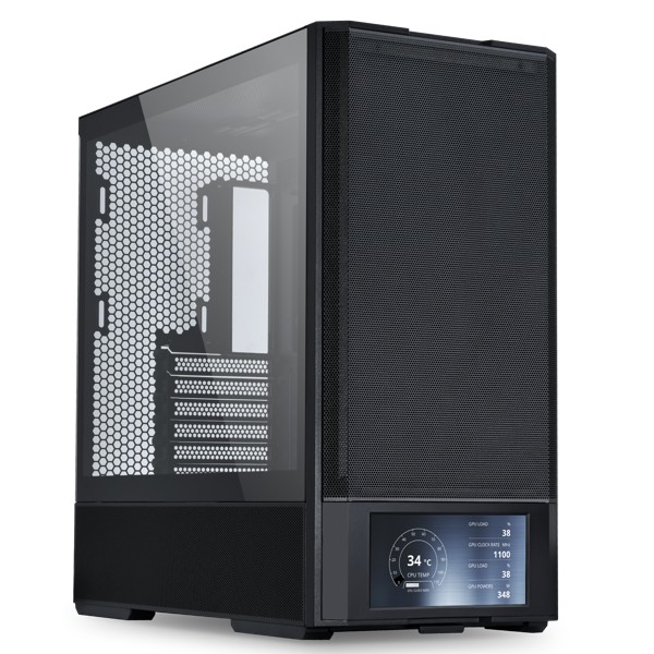 Lian Li LANCOOL 207 DIGITAL Black - 6" LCD Screen - ATX PC Case 4 FANS 2 x 140mm & 2 x 120mm PWM