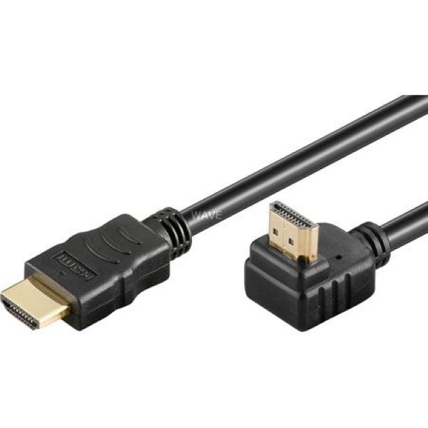 GOOBAY HIGH SPEED ​​HDMI CABLE WITH ETHERNET BLACK, 2 METERS ANGLED
