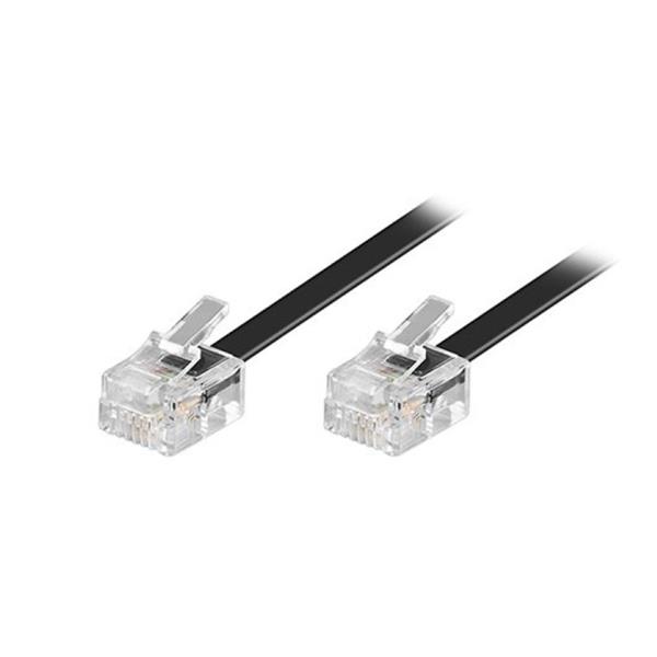 Goobay Flat Τηλεφωνικό Καλώδιο RJ11 6P4C 6m Μαύρο 50318