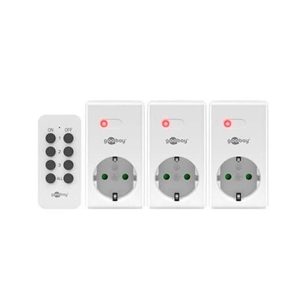 Goobay Μονόπριζο Ασφαλείας Λευκό CONTROL REMOTE PACK 3 58693