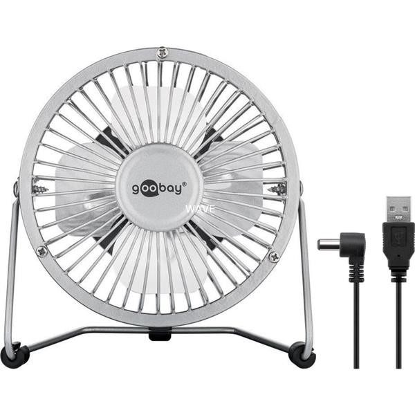 GOOBAY 4 INCHES USB FAN  SILVER, FOR THE DESKTOP