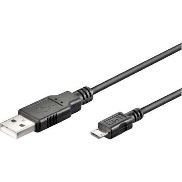 GOOBAY CABLE USB-A TO USB MICRO-B 2.0 BLACK, 1.8 METERS, DOUBLE SHIELDED
