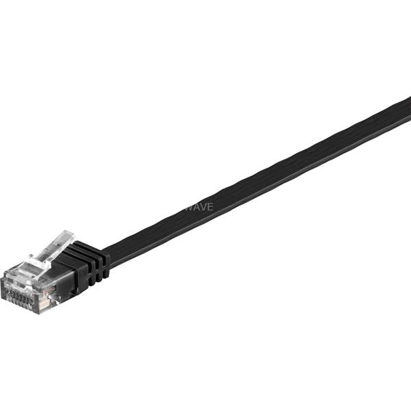 GOOBAY PATCH CABLE RJ45 PLUG  RJ45 PLUG CAT.6 U  UTP BLACK, 1 METER, FLAT CABLES