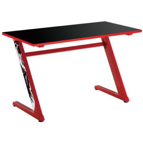 WHITE SHARK GAMING Z-SHAPED DESK FRAME WITH DESKTOP BOARD BLACK RED