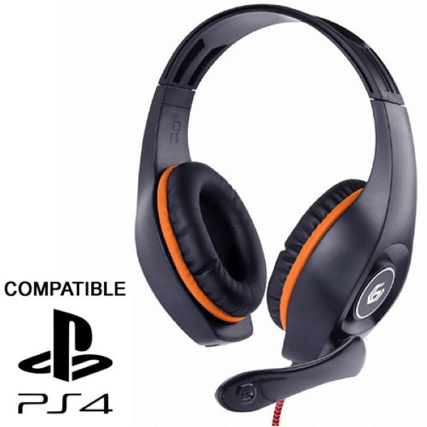 GEMBIRD GAMING HEADSET WITH VOLUME CONTROL PC/PS4 ORANGE-BLACK