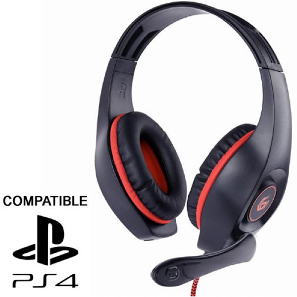 GEMBIRD GAMING HEADSET WITH VOLUME CONTROL PC/PS4 RED-BLACK