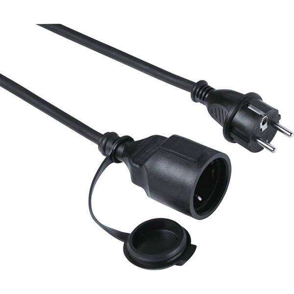 HAMA EXTENSION CABLE OUTDOOR IP44 5M BLACK