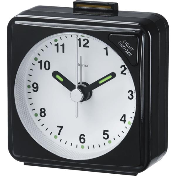 HAMA TRAVEL CLOCK A50, BLACK FLUORESCENT HAND 186329