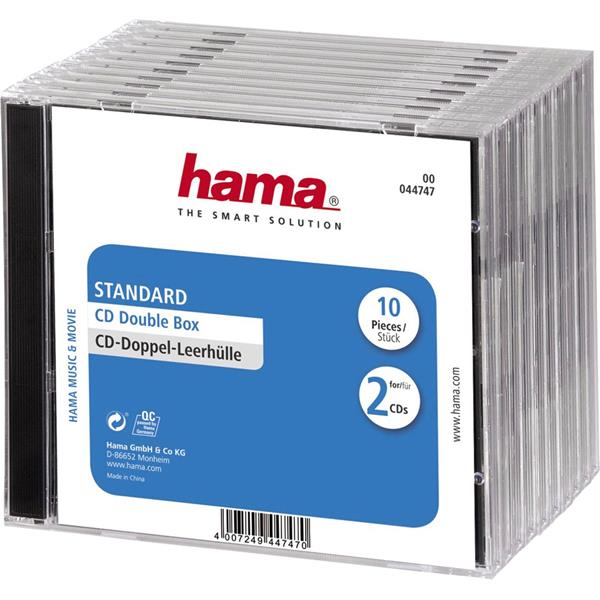 HAMA CD DOUBLE BOX 10PCS JEWEL-CASE                 44747