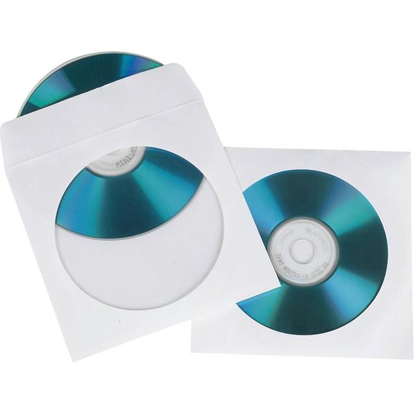 1X100 HAMA CD/DVD PAPER SLEEVES WHITE                   SK 51174