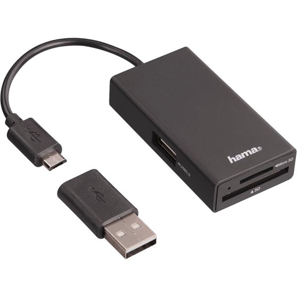 HAMA USB 2.0 OTG HUB/CARD READER FOR SMARTPHONE /TABLET/NOTEBOOK