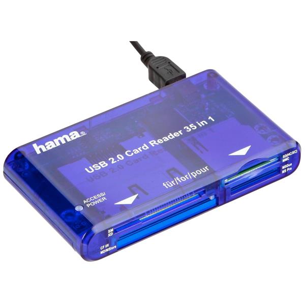 HAMA USB 2.0 MULTI CARD READER 35 IN  1, BLUE             55348