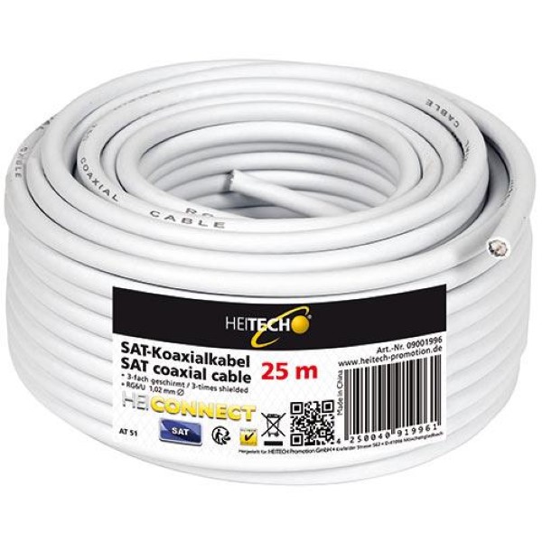 HEITECH SAT COAXIAL CABLE 25M