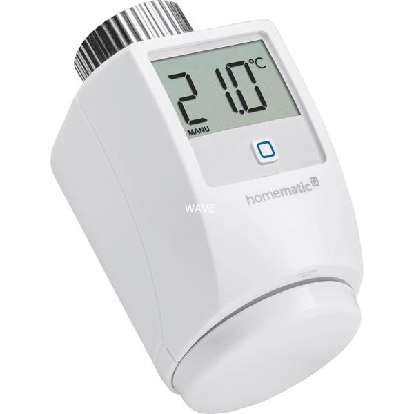 HOMEMATIC IP RADIATOR THERMOSTAT HEATING THERMOSTAT LCD RADIO FREQUENCY 868.3 MHZ / 869 525 MHZ; TYPE .; MAX. CURRENT; 120 MA; FREIENFELD RANGE: 300 METERS UP TO THREE ADJUSTABLE PROFILE WEEK, TEMPERATURE CHANGES AND RELEASE OF BOOST FUNCTION DIR