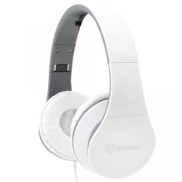 SBOX HEADSET WITH MIC WHITE