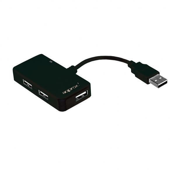 APPROX HUB 4 PORT USB 2.0 ΧΩΡΙΣ ΤΡΟΦΟΔΟΤΙΚΟ  BLACK   1