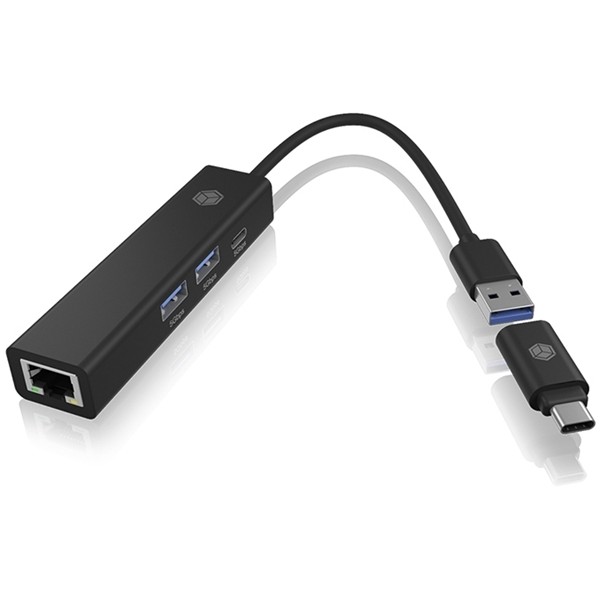 ICY BOX 4 PORT TYPE-C/USB 3.2 HUB AND LAN ADAPTER