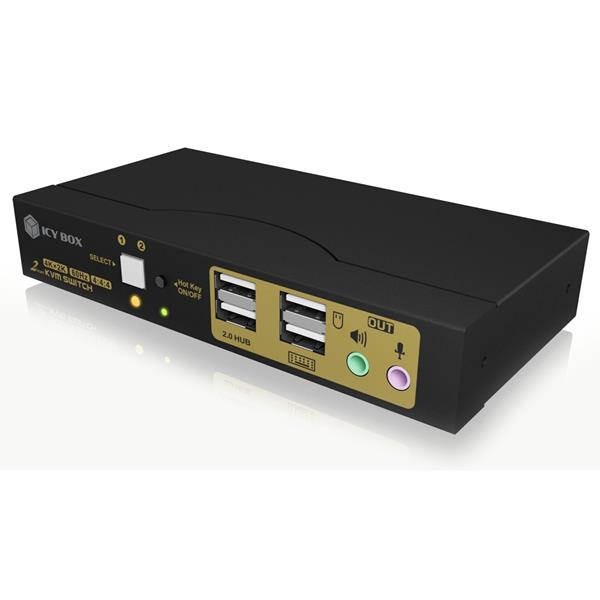 RAIDSONIC ICY BOX IB-KVM8801-HU2 KVM SWITCH FOR 2 PCS