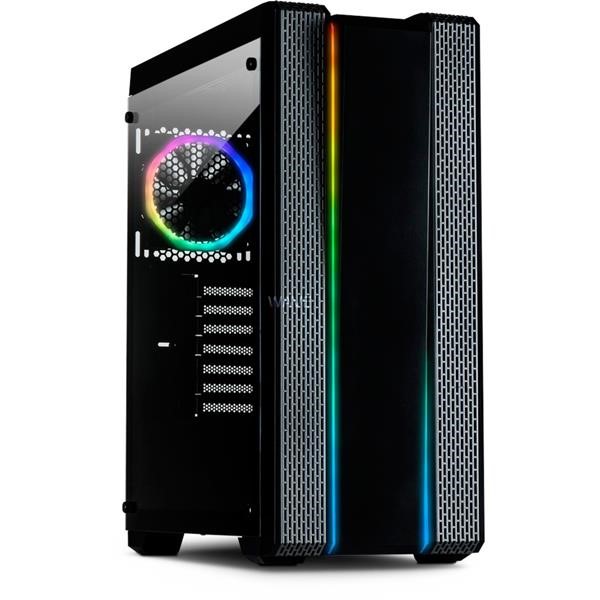 INTER-TECH S-3901 IMPULSES TOWER CASE BLACK, SIDE PANEL FROM TEMPERED GLASS