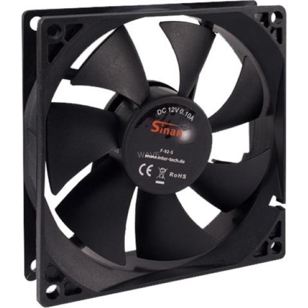 INTER-TECH F-92-S 92X92X25MM, CASE FAN  BLACK