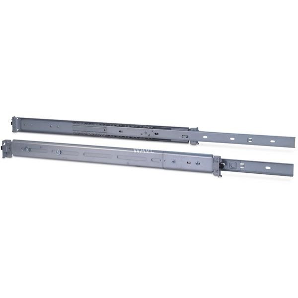 INTER-TECH 2U TELESCOPIC RAILS 455 MM, MOUNTING RAILS  GRAY