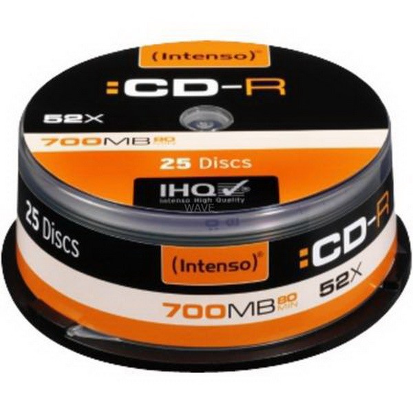 INTENSO CD-R 700 MB, CD BLANK PIECE OF CAKE BOX 25 NO 52FACH, 25 PIECES