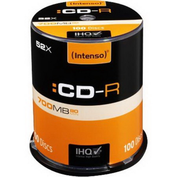 INTENSO CD-R 700 MB, CD BLANK PIECE OF CAKE BOX 100 NO 52FACH, 100 PIECES