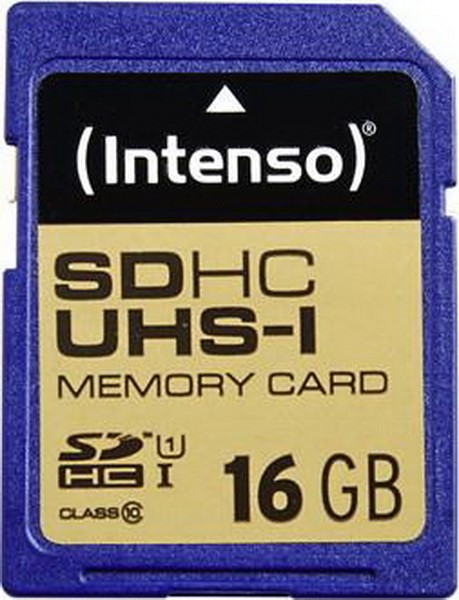 INTENSO SDHC 16 GB CLASS 10 UHS-I, MEMORY CARD READ 10 MB / S, WRITE 10 MB / S SDHC