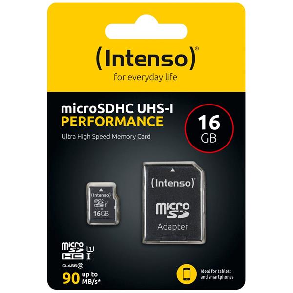 INTENSO MICROSDHC 16GB CLASS 10 UHS-I U1 PERFORMANCE