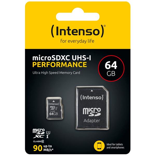 INTENSO MICROSDXC 64GB CLASS 10 UHS-I U1 PERFORMANCE