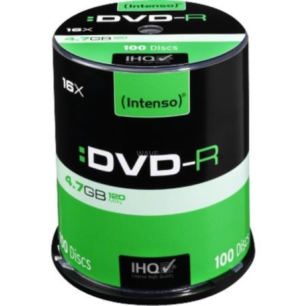 INTENSO DVD-R 4.7GB DVD MEDIA 16X, 100 PIECES